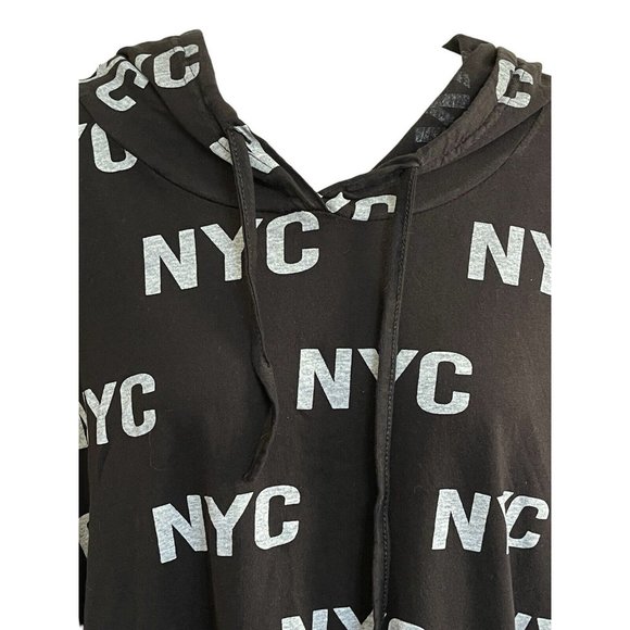 On Fire White & Black NYC‎ Logo Long Sleeve Hooded Shirt Women's Size 3x - Picture 9 of 11